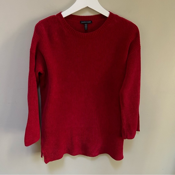 Eileen Fisher ~Organic Cotton Chenille Bell Sleeve Pullover Sweater size Small - Picture 11 of 14